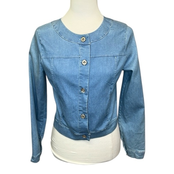 M Made In Italy Casual Light Blue Denim Jacket - Picture 1 of 5